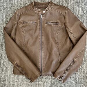 Wild Fable Brown Faux Leather Jacket